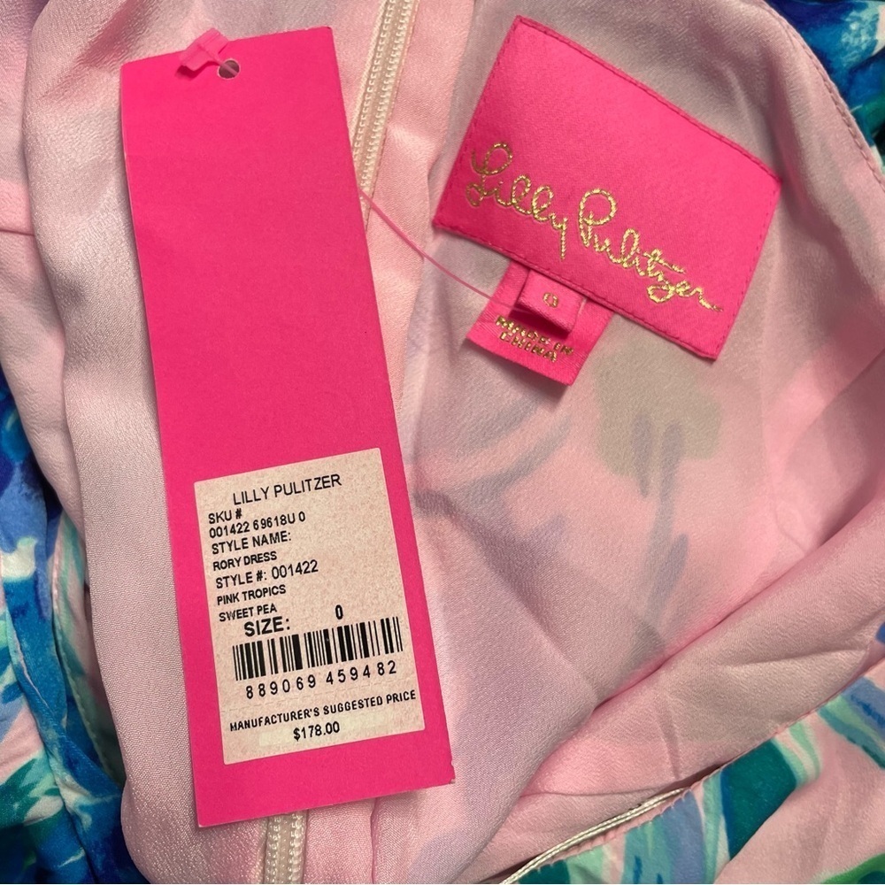 NWT Lilly Pulitzer Rory Dress Pink Tropics Sweet Pea Size 0 - Picture 2 of 12